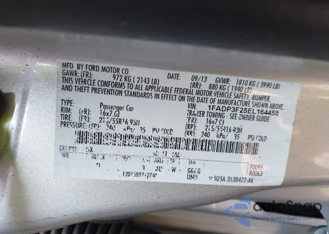 2014 Ford Focus from USA, damaged, VIN 1FADP3F25EL164458